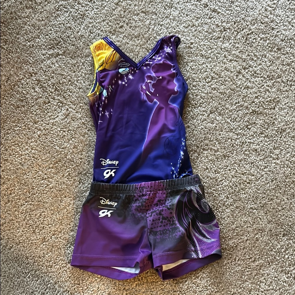 Disney Purple Beauty and the Beast Gymnastics Leotard and Shorts Set (46)